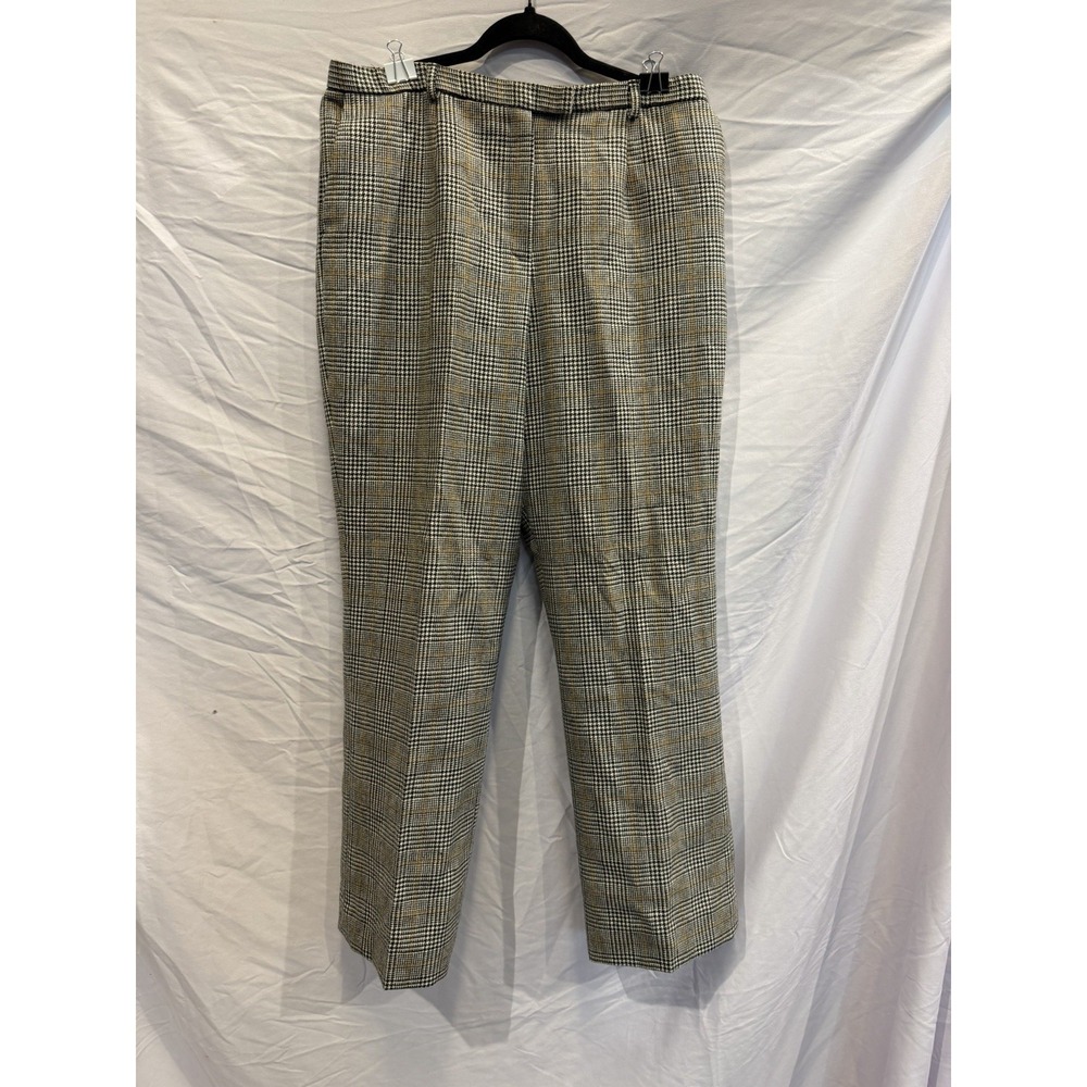 Pendleton Women's Plaid Wool Dress Pants Pleated Front Straight Leg